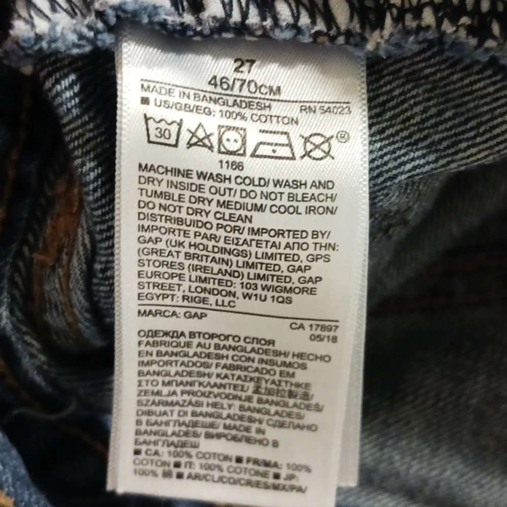 GAP Button Fly Denim Mini Skirt- Raw Hem - Waist 27 - 5 Pocket